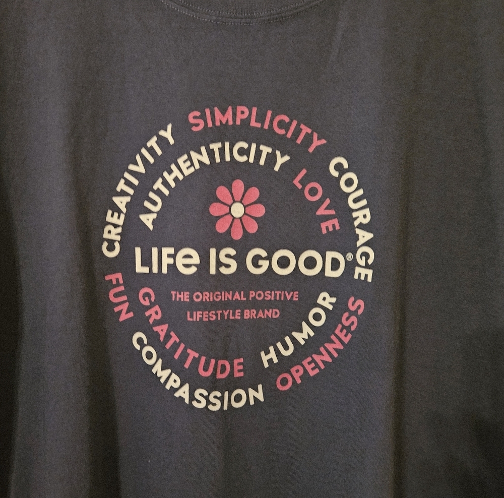 Life is Good Blue Graphic T-Shirt - Picture 4 of 10